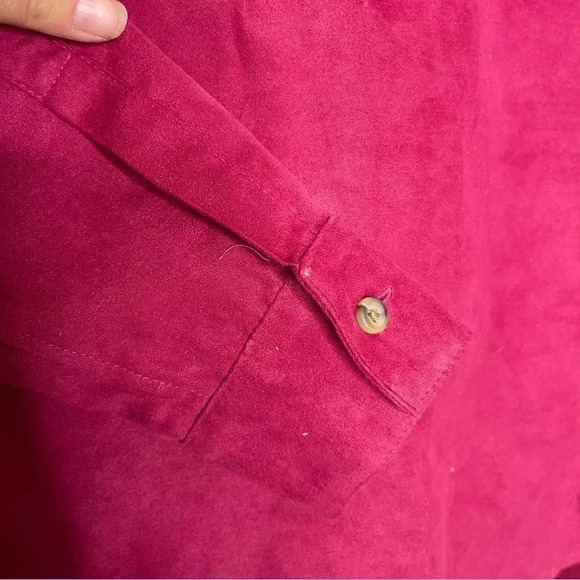 Karen Harman Chemise Berry Button Front Shirt Size 8 - Picture 4 of 6